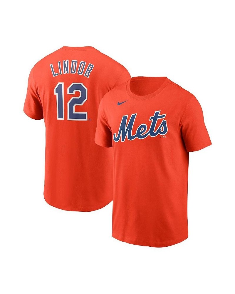 Men's Francisco Lindor Orange New York Mets Name and Number T-shirt $21.00 T-Shirts