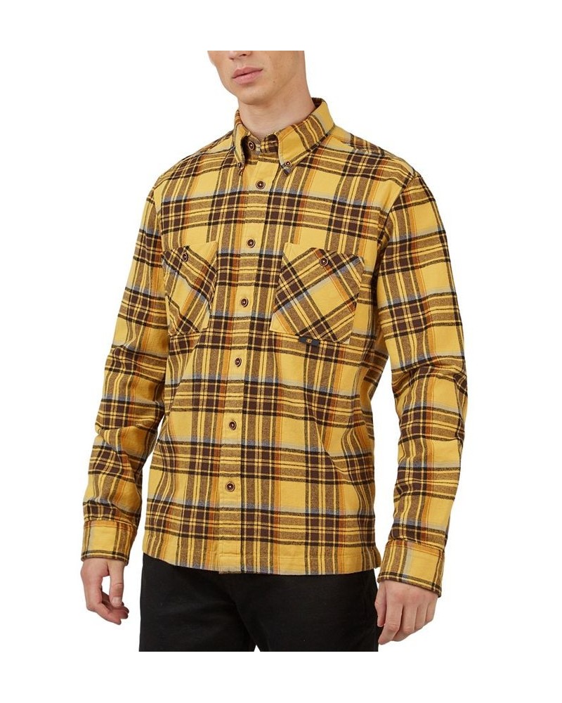 Men's Brushed Ivy Check Shirt Yellow $62.10 Shirts