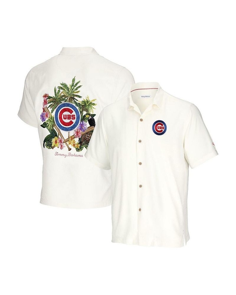 Men's White Chicago Cubs Go Big or Go Home Camp Button-Up Shirt $62.70 Shirts