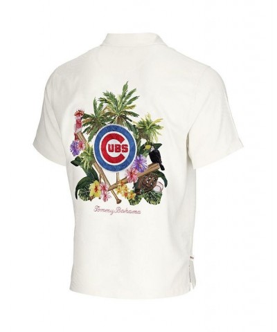 Men's White Chicago Cubs Go Big or Go Home Camp Button-Up Shirt $62.70 Shirts