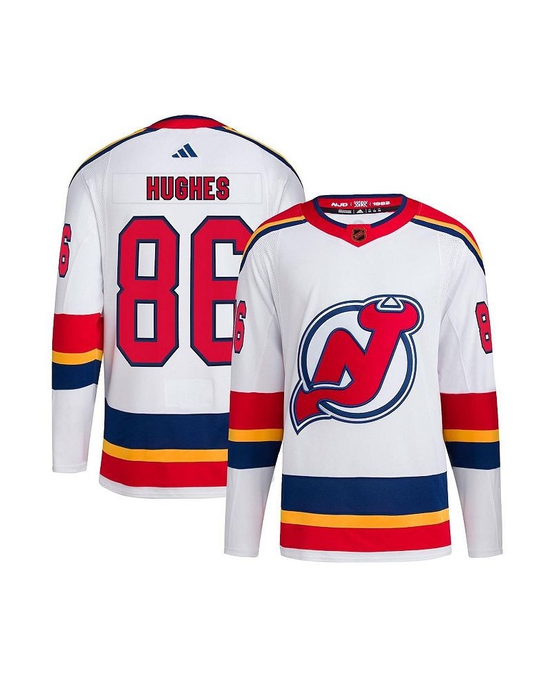 Men's Jack Hughes White New Jersey Devils Reverse Retro 2.0 Authentic Player Jersey $58.90 Jersey