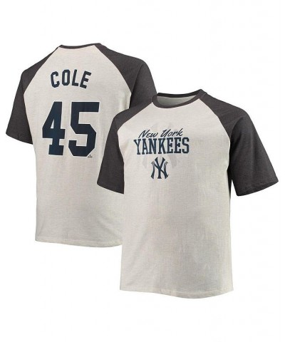 Men's Gerrit Cole Oatmeal, Heathered Charcoal New York Yankees Big and Tall Name and Number Raglan T-shirt $21.00 T-Shirts