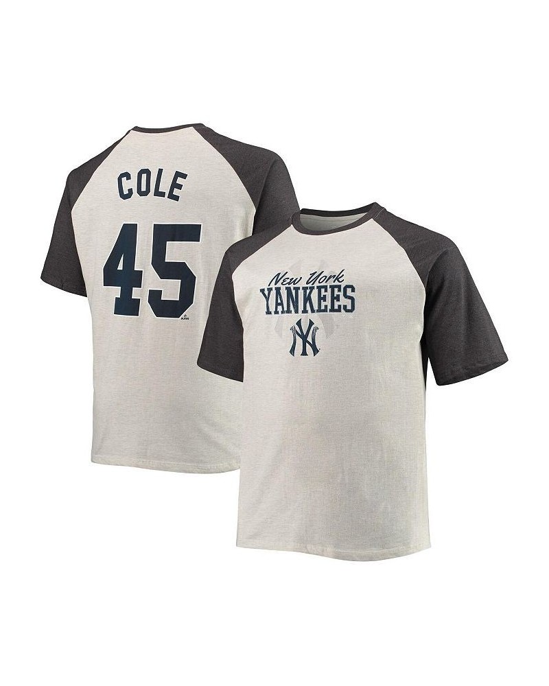 Men's Gerrit Cole Oatmeal, Heathered Charcoal New York Yankees Big and Tall Name and Number Raglan T-shirt $21.00 T-Shirts