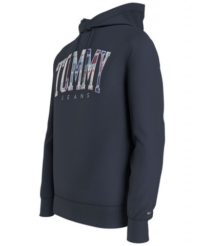 Men's Regular Fit Tartan Logo Hooded Sweatshirt Blue $44.62 Sweatshirt