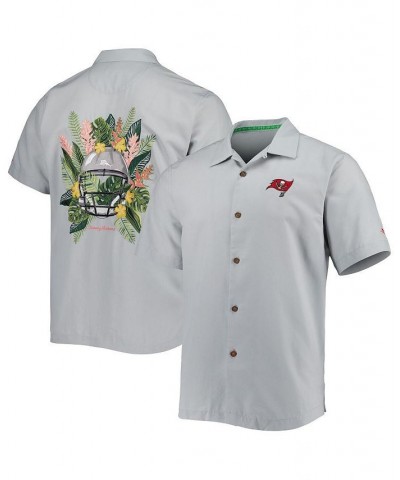 Men's Gray Tampa Bay Buccaneers Coconut Point Frondly Fan Camp IslandZone Button-Up Shirt $62.40 Shirts