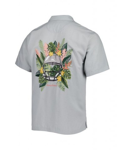 Men's Gray Tampa Bay Buccaneers Coconut Point Frondly Fan Camp IslandZone Button-Up Shirt $62.40 Shirts