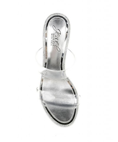 Women's Lucero Evening Slide Sandals Silver $45.22 Shoes