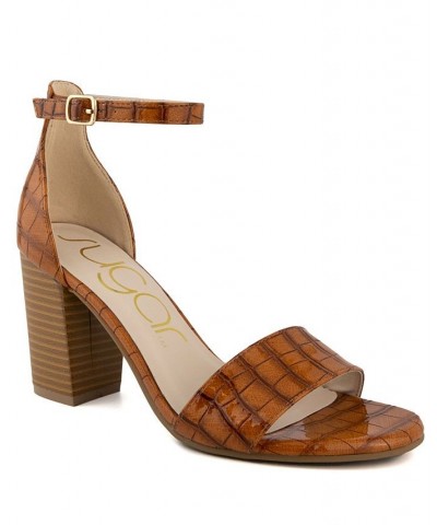 Women's Machelene Dress Heel Sandals Cognac Texture $18.40 Shoes