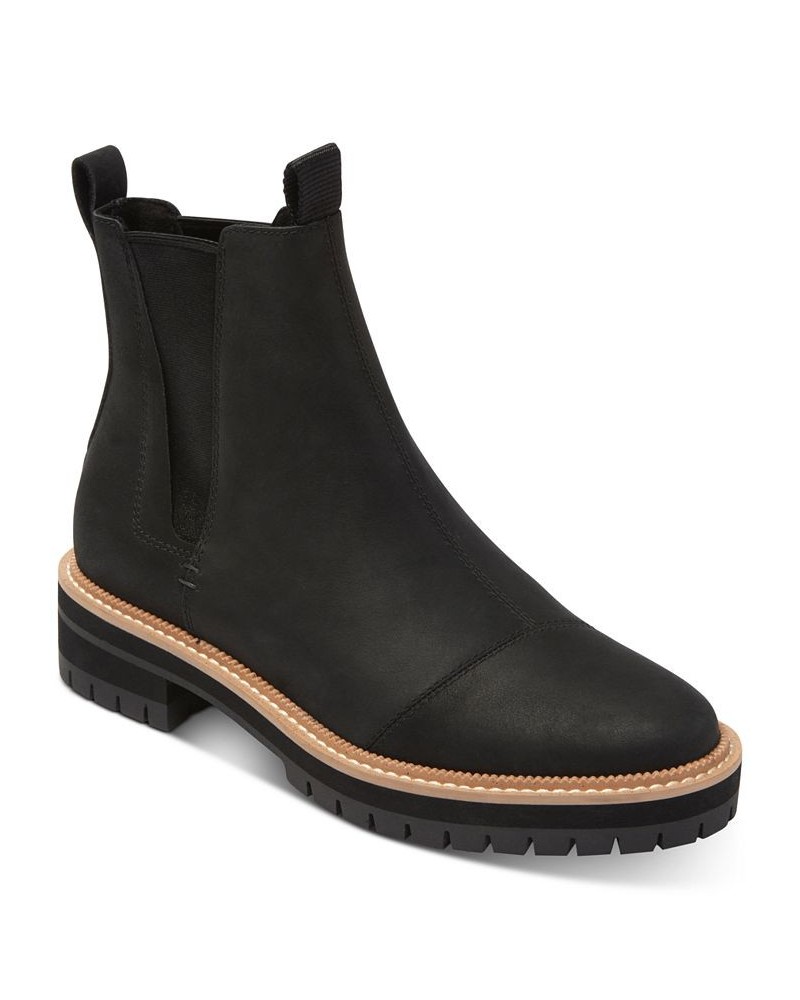 Women's Dakota Water-Resistant Chelsea Lug Booties Black $58.11 Shoes