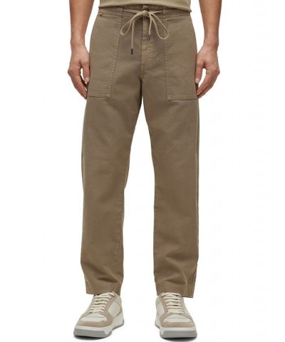 BOSS Men's Regular-Fit Trousers in Linen and Cotton Tan/Beige $65.52 Pants