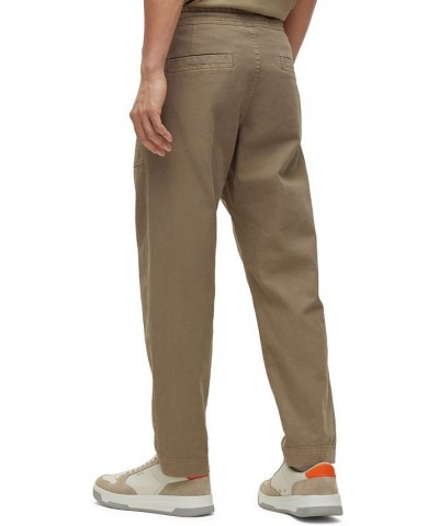 BOSS Men's Regular-Fit Trousers in Linen and Cotton Tan/Beige $65.52 Pants