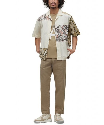 BOSS Men's Regular-Fit Trousers in Linen and Cotton Tan/Beige $65.52 Pants