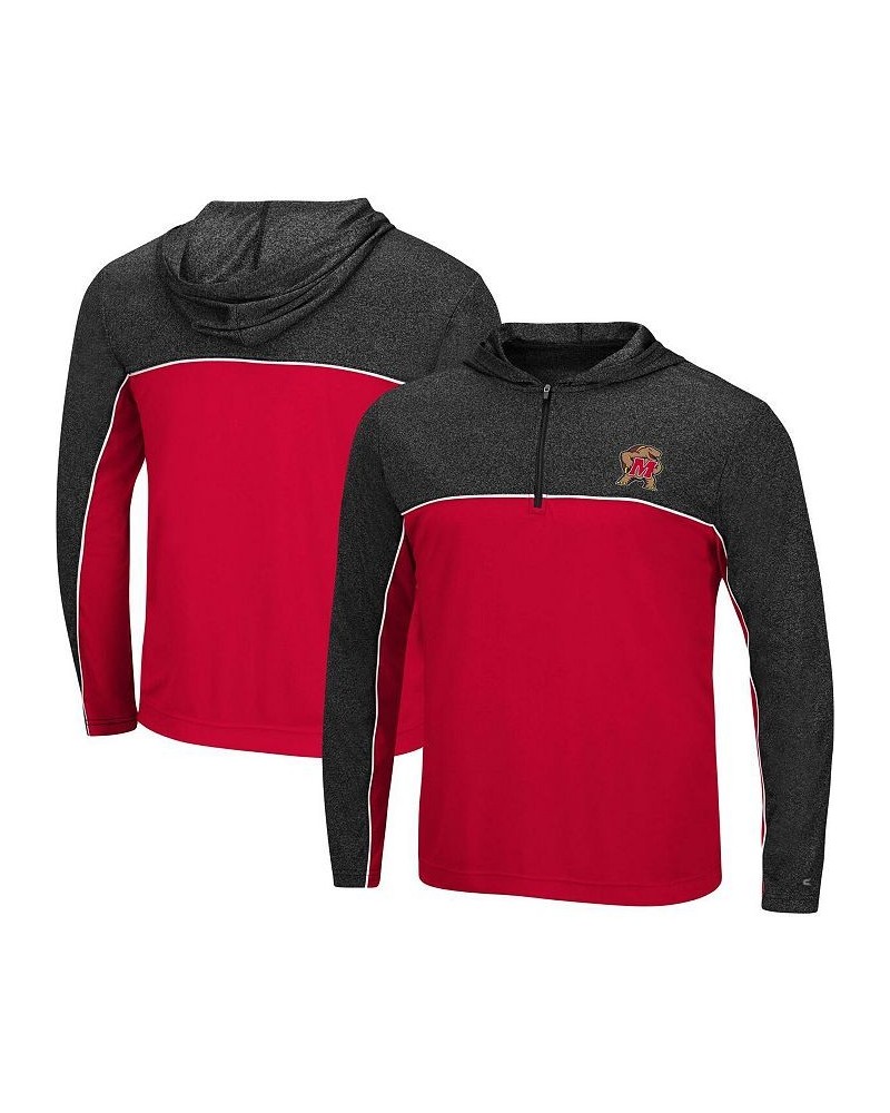 Men's Red Maryland Terrapins Flick Quarter-Zip Hoodie Windshirt $31.19 Sweatshirt