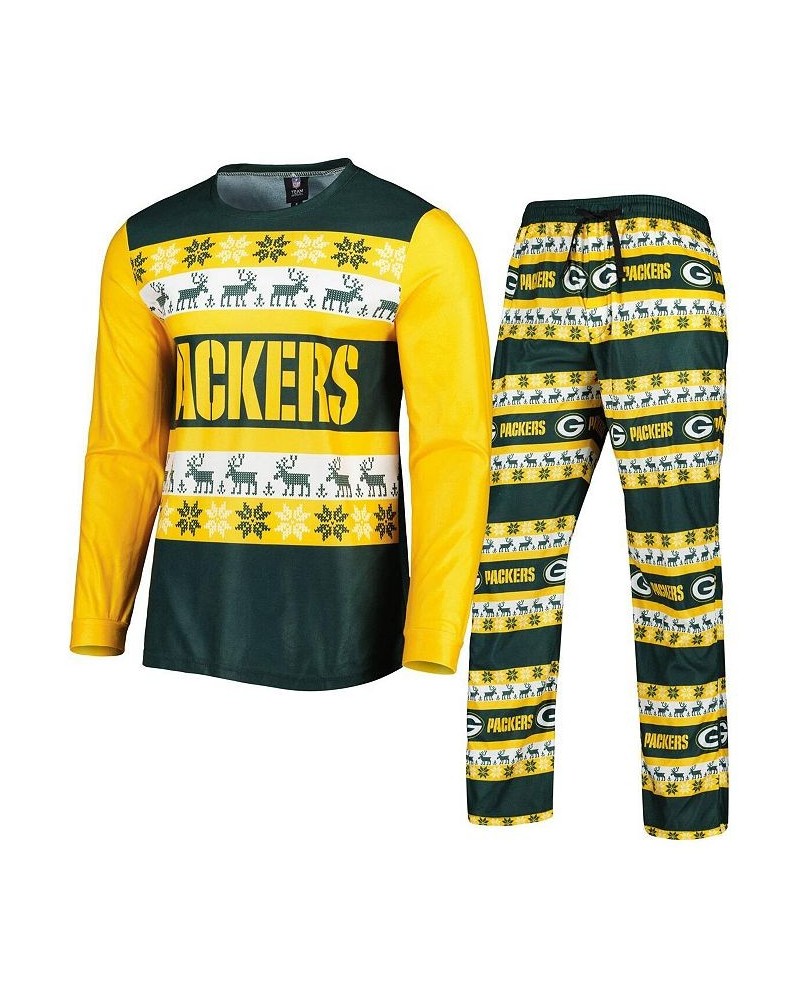 Men's Green Green Bay Packers Team Ugly Pajama Set $34.40 Pajama