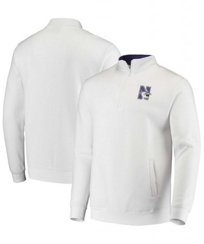 Men's White Northwestern Wildcats Tortugas Logo Quarter-Zip Jacket $31.19 Sweatshirt