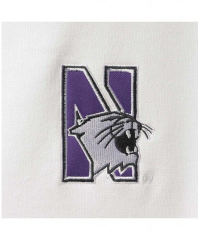 Men's White Northwestern Wildcats Tortugas Logo Quarter-Zip Jacket $31.19 Sweatshirt