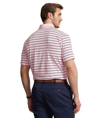 Men's Big & Tall Performance Stretch Jersey Polo Shirt Pink $58.75 Polo Shirts