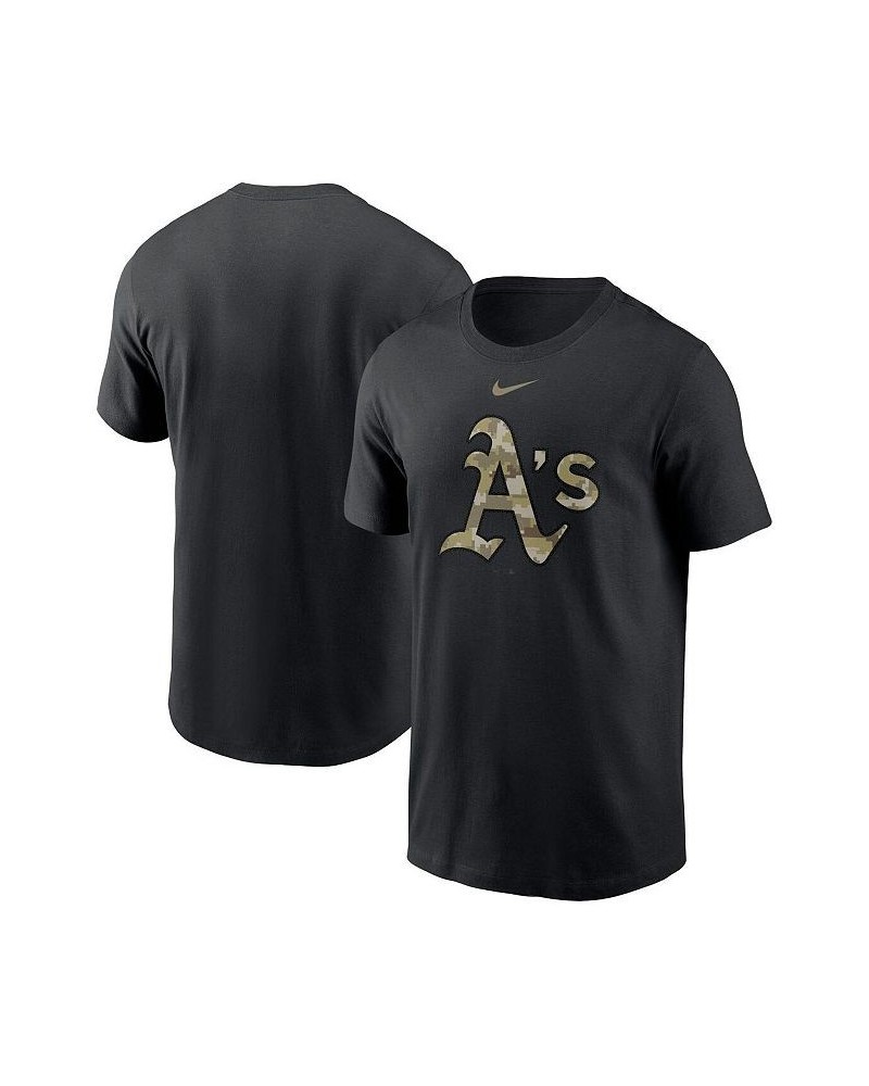 Men's Black Oakland Athletics Camo Logo Team T-shirt $22.50 T-Shirts