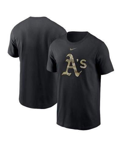 Men's Black Oakland Athletics Camo Logo Team T-shirt $22.50 T-Shirts