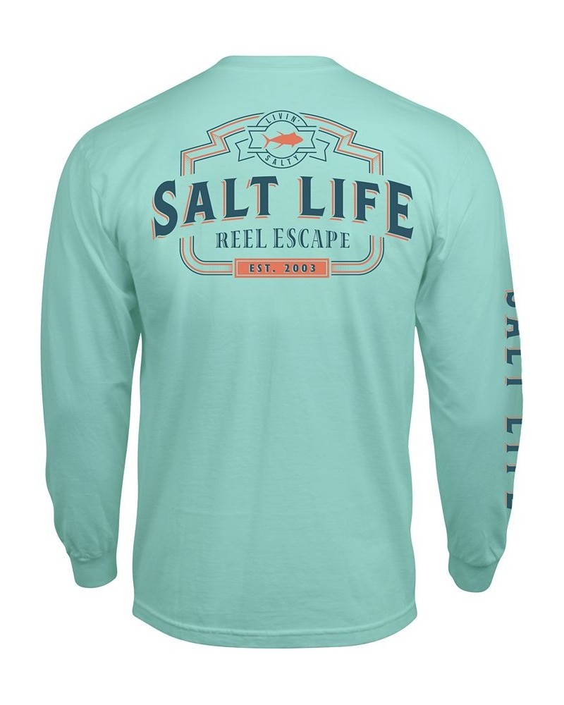 Men's Reel Livin' Long-Sleeve T-Shirt Blue $16.56 T-Shirts