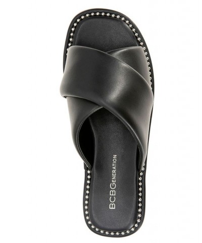 Women's Tabby Flat Sandal Black $42.57 Shoes