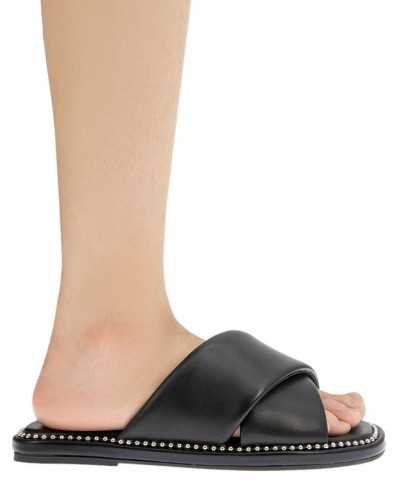 Women's Tabby Flat Sandal Black $42.57 Shoes