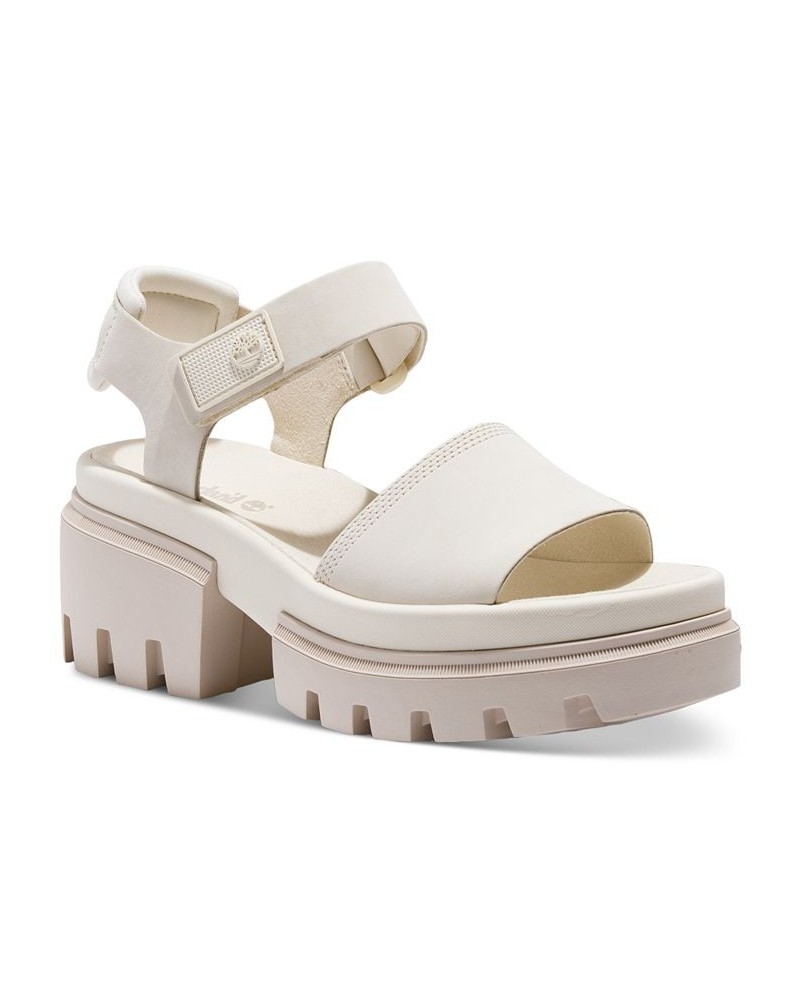 Women's Everleigh Lug-Sole Block-Heel Sandals White $44.40 Shoes