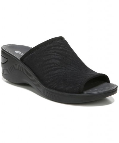 Deluxe Washable Slide Wedge Sandals Black $43.20 Shoes