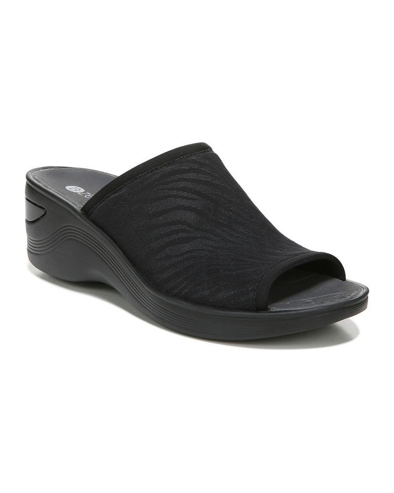 Deluxe Washable Slide Wedge Sandals Black $43.20 Shoes