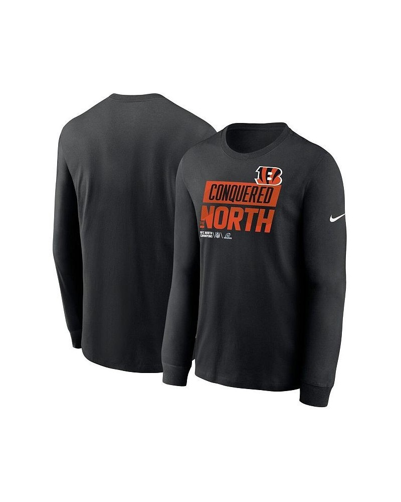 Men's Black Cincinnati Bengals 2022 AFC North Division Champions Locker Room Trophy Collection Long Sleeve T-shirt $25.92 T-S...