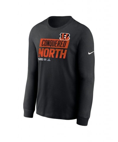 Men's Black Cincinnati Bengals 2022 AFC North Division Champions Locker Room Trophy Collection Long Sleeve T-shirt $25.92 T-S...