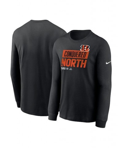 Men's Black Cincinnati Bengals 2022 AFC North Division Champions Locker Room Trophy Collection Long Sleeve T-shirt $25.92 T-S...