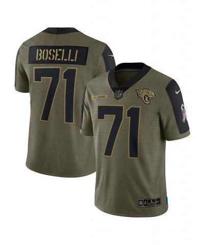 Men's Tony Boselli Olive Jacksonville Jaguars 2021 Salute To Service Retired Player Limited Jersey $68.50 Jersey