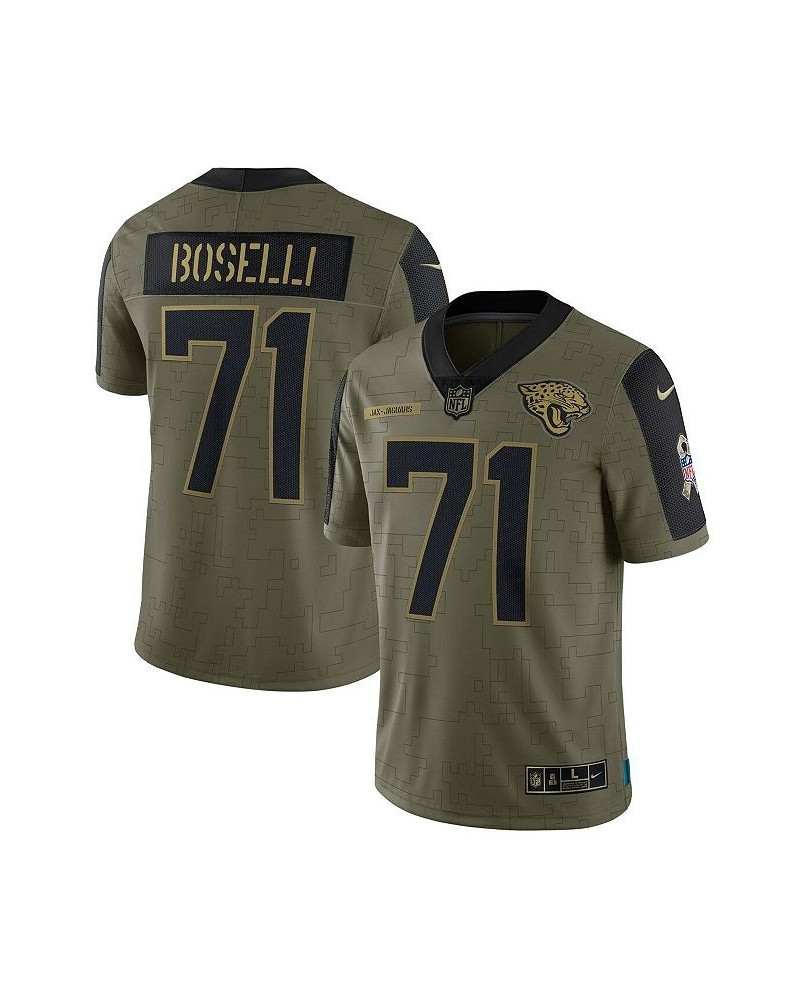 Men's Tony Boselli Olive Jacksonville Jaguars 2021 Salute To Service Retired Player Limited Jersey $68.50 Jersey