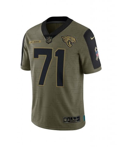 Men's Tony Boselli Olive Jacksonville Jaguars 2021 Salute To Service Retired Player Limited Jersey $68.50 Jersey