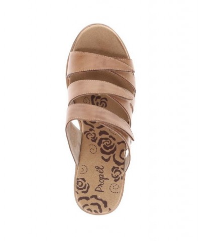 Women's Lexie Slide Sandals Brown $42.73 Shoes