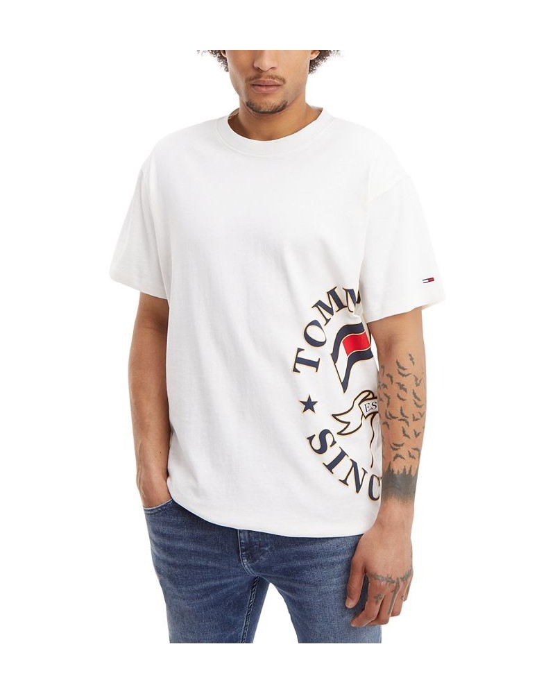 Men's Modern Side Logo T-Shirt White $21.56 T-Shirts