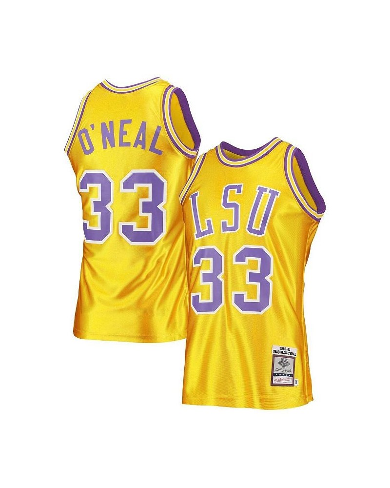 Men's Shaquille O'Neal Gold LSU Tigers 1990-91 Authentic Throwback College Jersey $114.70 Jersey