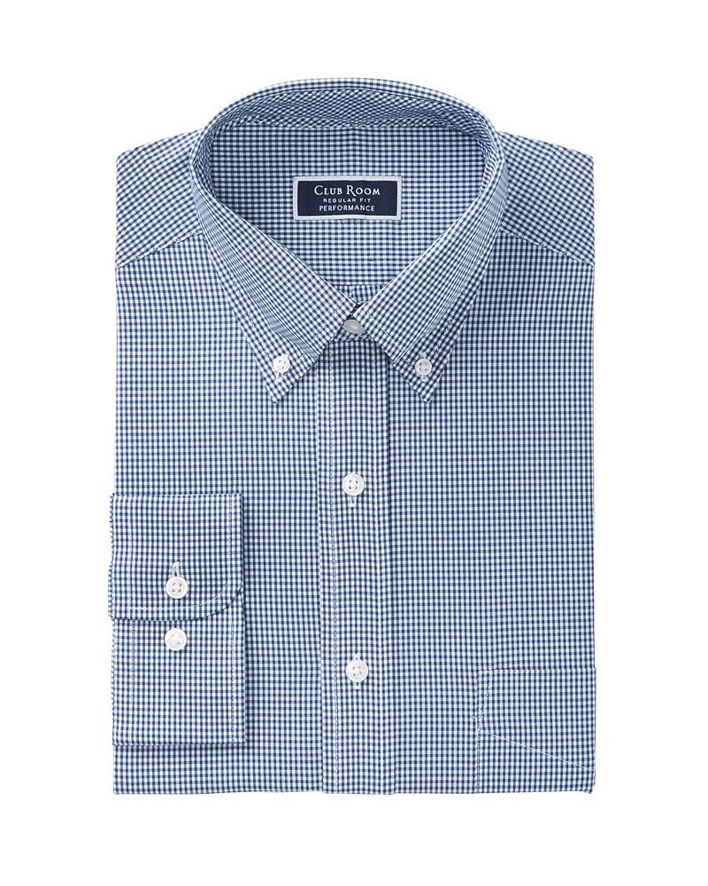 Men's Regular Fit Cotton Mini Gingham Dress Shirt PD02 $23.60 Dress Shirts