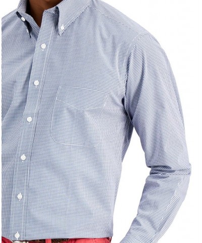 Men's Regular Fit Cotton Mini Gingham Dress Shirt PD02 $23.60 Dress Shirts