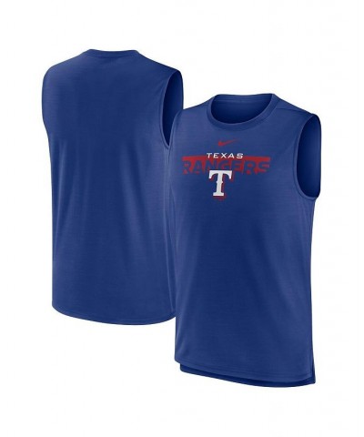 Men's Royal Texas Rangers Knockout Stack Exceed Muscle Tank Top $19.43 T-Shirts