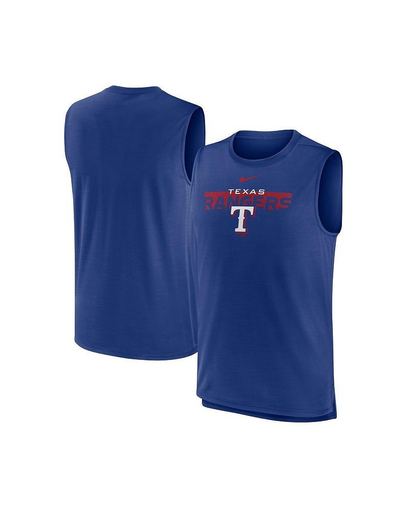 Men's Royal Texas Rangers Knockout Stack Exceed Muscle Tank Top $19.43 T-Shirts