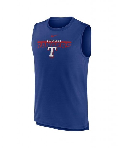 Men's Royal Texas Rangers Knockout Stack Exceed Muscle Tank Top $19.43 T-Shirts