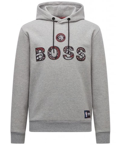 BOSS Men's NBA Toronto Raptors Cotton-Blend Hoodie Silver $88.36 Sweatshirt