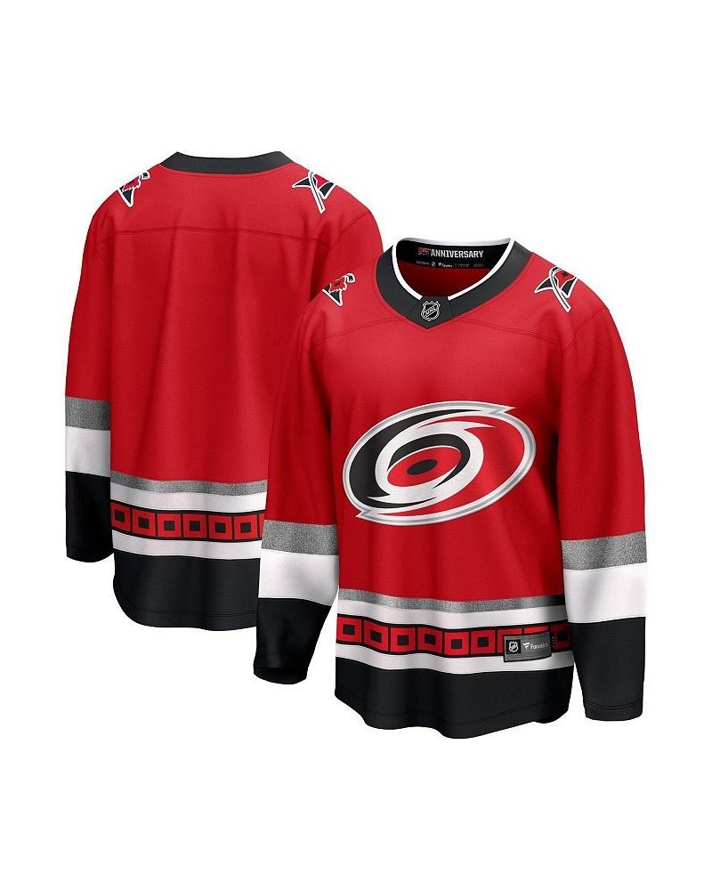 Men's Branded Red Carolina Hurricanes 25th Anniversary Premier Breakaway Blank Jersey $69.60 Jersey