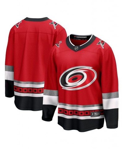 Men's Branded Red Carolina Hurricanes 25th Anniversary Premier Breakaway Blank Jersey $69.60 Jersey