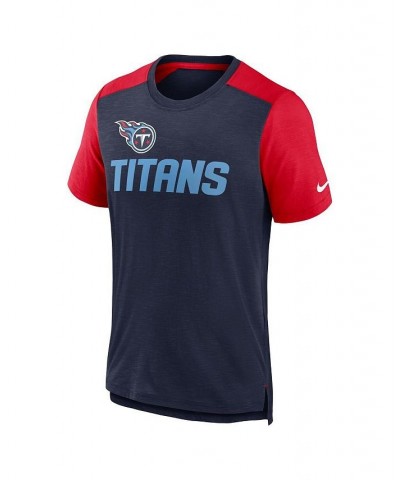 Men's Heathered Navy, Heathered Red Tennessee Titans Color Block Team Name T-shirt $32.50 T-Shirts