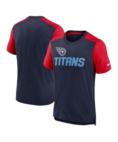 Men's Heathered Navy, Heathered Red Tennessee Titans Color Block Team Name T-shirt $32.50 T-Shirts