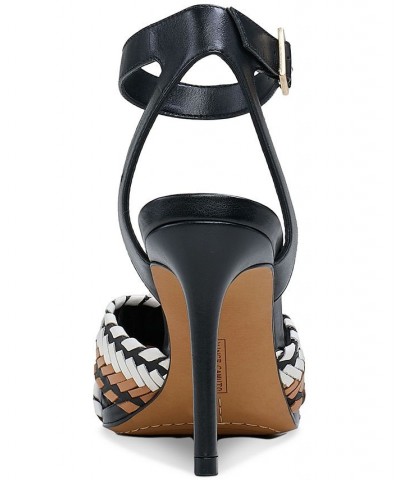 Ambrinna Ankle-Strap Woven Dress Sandals Black $45.15 Shoes