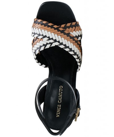 Ambrinna Ankle-Strap Woven Dress Sandals Black $45.15 Shoes